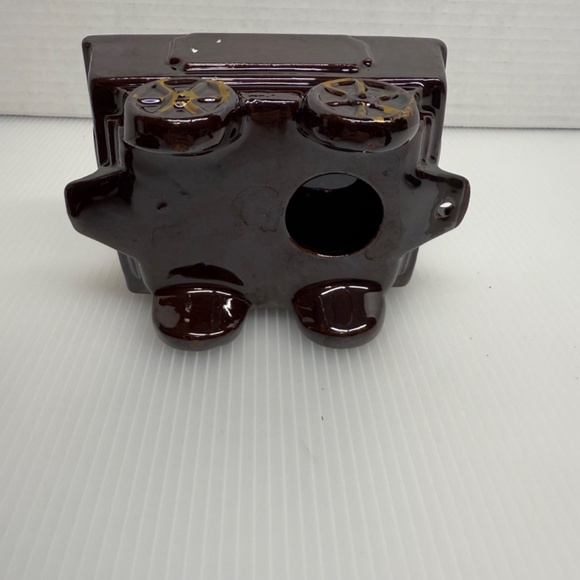 Vintage Ceramic Brown Train Engine Whiskey Decanter W/ Tank Car & 6 Shot Glasses - Picture 11 of 14